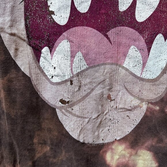 Taz tazmanian devil Tee Shirt Size Medium Tie Dyed Bleached Grunge Vintage - Picture 4 of 6